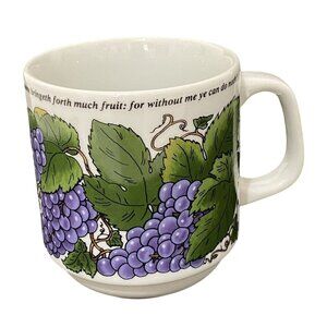 John 15:5 Mug White Grapes‎ Design Christian Bible Scripture Verse Religious
